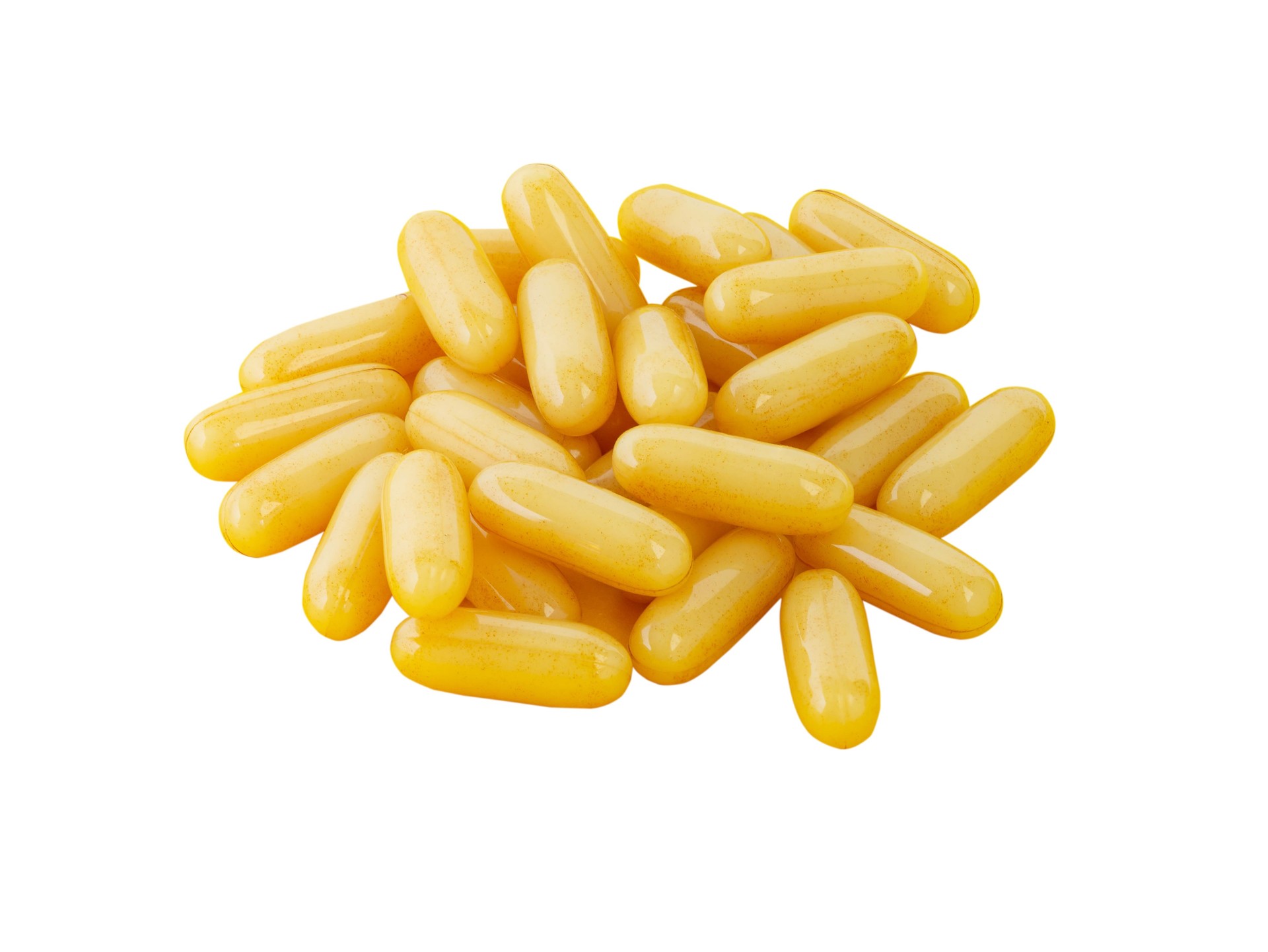 Royal jelly capsule on white background. food supplement for health concept.